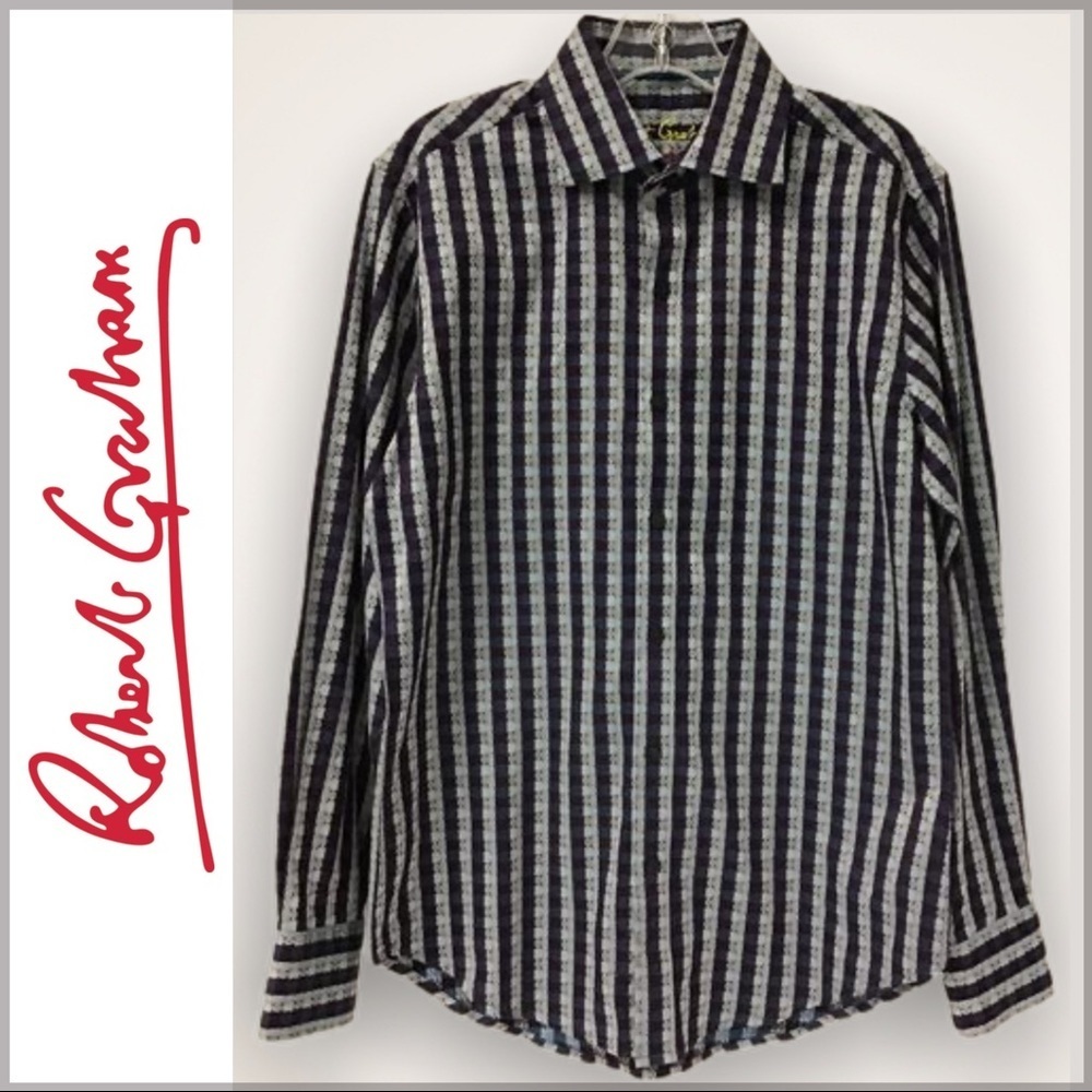 Robert Graham Striped LS Button-Down Shirt EUC